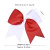 imageDEEKA 12PCS 8quot Two Toned Large Cheer Hair Bows Ponytail Holder Handmade for Teen Girls Softball Cheerleader SportsLight PinkBright PinkRedWhite Pack of 12