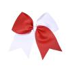 imageDEEKA 12PCS 8quot Two Toned Large Cheer Hair Bows Ponytail Holder Handmade for Teen Girls Softball Cheerleader SportsLight PinkBright PinkRedWhite Pack of 12