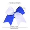 imageDEEKA 12PCS 8quot Two Toned Large Cheer Hair Bows Ponytail Holder Handmade for Teen Girls Softball Cheerleader SportsLight PinkBright PinkRoyal BlueWhite Pack of 12