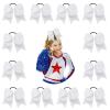 imageDEEKA 12PCS 8quot Two Toned Large Cheer Hair Bows Ponytail Holder Handmade for Teen Girls Softball Cheerleader SportsLight PinkBright PinkWhite Pack of 12