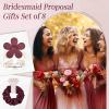 imageDEEKA 16 Pcs Bridesmaid Proposal Gifts Set Flower Hair Claw Clips with Floral Card ampamp Satin Scrunchies Proposal Box Bridal Party Gift Bridesmaids Bachelorette Party Favors WhiteampampSage GreenWhiteBurgundy