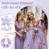 imageDEEKA 16 Pcs Bridesmaid Proposal Gifts Set Flower Hair Claw Clips with Floral Card ampamp Satin Scrunchies Proposal Box Bridal Party Gift Bridesmaids Bachelorette Party Favors WhiteampampSage GreenWhitePurple