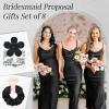 imageDEEKA 16 Pcs Bridesmaid Proposal Gifts Set Flower Hair Claw Clips with Floral Card ampamp Satin Scrunchies Proposal Box Bridal Party Gift Bridesmaids Bachelorette Party Favors WhiteampampSage GreenWhiteBlack