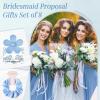 imageDEEKA 16 Pcs Bridesmaid Proposal Gifts Set Flower Hair Claw Clips with Floral Card ampamp Satin Scrunchies Proposal Box Bridal Party Gift Bridesmaids Bachelorette Party Favors WhiteampampSage GreenWhiteLight Blue