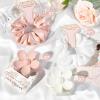 imageDEEKA 16 Pcs Bridesmaid Proposal Gifts Set Flower Hair Claw Clips with Floral Card ampamp Satin Scrunchies Proposal Box Bridal Party Gift Bridesmaids Bachelorette Party Favors WhiteampampSage GreenWhitePink