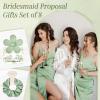 imageDEEKA 16 Pcs Bridesmaid Proposal Gifts Set Flower Hair Claw Clips with Floral Card ampamp Satin Scrunchies Proposal Box Bridal Party Gift Bridesmaids Bachelorette Party Favors WhiteampampSage GreenWhiteSage Green