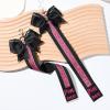 imageDEEKA 2 PCS Cheer Pin Strap Pin Me Ribbon for Backpack Glitter Cheerleader Keychain Cheer Gifts Bow HolderBlackGlitter Pink