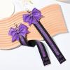 imageDEEKA 2 PCS Cheer Pin Strap Pin Me Ribbon for Backpack Glitter Cheerleader Keychain Cheer Gifts Bow HolderBlackGlitter Purple