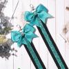 imageDEEKA 2 PCS Cheer Pin Strap Pin Me Ribbon for Backpack Glitter Cheerleader Keychain Cheer Gifts Bow HolderBlackGlitter Teal