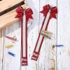imageDEEKA 2 PCS Cheer Pin Strap Pin Me Ribbon for Backpack Glitter Cheerleader Keychain Cheer Gifts Bow HolderDark RedGlitter Silver