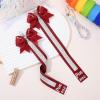 imageDEEKA 2 PCS Cheer Pin Strap Pin Me Ribbon for Backpack Glitter Cheerleader Keychain Cheer Gifts Bow HolderDark RedGlitter Silver