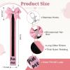 imageDEEKA 2 PCS Cheer Pin Strap Pin Me Ribbon for Backpack Glitter Cheerleader Keychain Cheer Gifts Bow HolderPinkGlitter Black