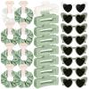 imageDEEKA 24 Pcs Margs and Matrimony Bachelorette Party Favors Decorations Bridesmaid Proposal Gifts Heart Sunglasses Hair Claw Clips Satin Scrunchies Accessories Set Bridal Party Wedding GiftsWhiteSage Green
