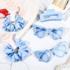 imageDEEKA 24 Pcs Margs and Matrimony Bachelorette Party Favors Decorations Bridesmaid Proposal Gifts Heart Sunglasses Hair Claw Clips Satin Scrunchies Accessories Set Bridal Party Wedding GiftsBlue