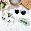 imageDEEKA 24 Pcs Margs and Matrimony Bachelorette Party Favors Decorations Bridesmaid Proposal Gifts Heart Sunglasses Hair Claw Clips Satin Scrunchies Accessories Set Bridal Party Wedding GiftsWhiteGreen 12 Sets