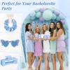 imageDEEKA 24 Pcs Margs and Matrimony Bachelorette Party Favors Decorations Bridesmaid Proposal Gifts Heart Sunglasses Hair Claw Clips Satin Scrunchies Accessories Set Bridal Party Wedding GiftsBlue