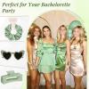 imageDEEKA 24 Pcs Margs and Matrimony Bachelorette Party Favors Decorations Bridesmaid Proposal Gifts Heart Sunglasses Hair Claw Clips Satin Scrunchies Accessories Set Bridal Party Wedding GiftsSage Green