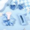 imageDEEKA 24 Pcs Margs and Matrimony Bachelorette Party Favors Decorations Bridesmaid Proposal Gifts Heart Sunglasses Hair Claw Clips Satin Scrunchies Accessories Set Bridal Party Wedding GiftsBlue