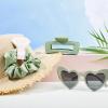 imageDEEKA 24 Pcs Margs and Matrimony Bachelorette Party Favors Decorations Bridesmaid Proposal Gifts Heart Sunglasses Hair Claw Clips Satin Scrunchies Accessories Set Bridal Party Wedding GiftsSage Green