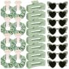 imageDEEKA 24 Pcs Margs and Matrimony Bachelorette Party Favors Decorations Bridesmaid Proposal Gifts Heart Sunglasses Hair Claw Clips Satin Scrunchies Accessories Set Bridal Party Wedding GiftsSage Green
