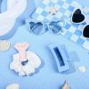 imageDEEKA 24 Pcs Margs and Matrimony Bachelorette Party Favors Decorations Bridesmaid Proposal Gifts Heart Sunglasses Hair Claw Clips Satin Scrunchies Accessories Set Bridal Party Wedding GiftsWhiteBlue 12 Sets