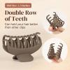 imageDEEKA 3 PCS 25 Inch Tortoise Shell Hair Claw Clips Double Row Teeth Plastic Hair Jaw Clips Hair Barrettes Thick Medium Thin Hair Clips for WomenBeige Brown Black