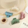 imageDEEKA 3 PCS 25 Inch Tortoise Shell Hair Claw Clips Double Row Teeth Plastic Hair Jaw Clips Hair Barrettes Thick Medium Thin Hair Clips for WomenBeige Blue Pink Green
