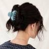 imageDEEKA 3 PCS 25 Inch Tortoise Shell Hair Claw Clips Double Row Teeth Plastic Hair Jaw Clips Hair Barrettes Thick Medium Thin Hair Clips for WomenBeige Blue Pink Green