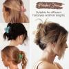 imageDEEKA 3 PCS 25 Inch Tortoise Shell Hair Claw Clips Double Row Teeth Plastic Hair Jaw Clips Hair Barrettes Thick Medium Thin Hair Clips for WomenBeige Blue Pink Green