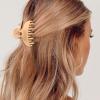 imageDEEKA 3 PCS 25 Inch Tortoise Shell Hair Claw Clips Double Row Teeth Plastic Hair Jaw Clips Hair Barrettes Thick Medium Thin Hair Clips for WomenBeige Brown Black