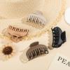 imageDEEKA 3 PCS 25 Inch Tortoise Shell Hair Claw Clips Double Row Teeth Plastic Hair Jaw Clips Hair Barrettes Thick Medium Thin Hair Clips for WomenBeige Brown Black