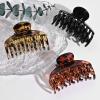 imageDEEKA 3 PCS 25 Inch Tortoise Shell Hair Claw Clips Double Row Teeth Plastic Hair Jaw Clips Hair Barrettes Thick Medium Thin Hair Clips for WomenBlackBrownLeopard