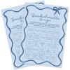 imageDEEKA 30 PCS Bridal Shower Games Card for 30 Guests Pink Wavy Border Ribbon Bow Funny Wedding Bachelorette Party Games for Reception Would She RatherBlue