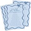 imageDEEKA 30 PCS Bridal Shower Games Card for 30 Guests Pink Wavy Border Ribbon Bow Funny Wedding Bachelorette Party Games for Reception Would She RatherBlue