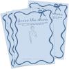 imageDEEKA 30 PCS Bridal Shower Games Card for 30 Guests Pink Wavy Border Ribbon Bow Funny Wedding Bachelorette Party Games for Reception Would She RatherBlue