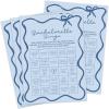 imageDEEKA 30 PCS Bridal Shower Games Card for 30 Guests Pink Wavy Border Ribbon Bow Funny Wedding Bachelorette Party Games for Reception Would She RatherBlue
