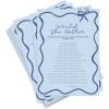 imageDEEKA 30 PCS Bridal Shower Games Card for 30 Guests Pink Wavy Border Ribbon Bow Funny Wedding Bachelorette Party Games for Reception Would She RatherBlue