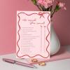 imageDEEKA 30 PCS Bridal Shower Games Card for 30 Guests Pink Wavy Border Ribbon Bow Funny Wedding Bachelorette Party Games for Reception Would She RatherPink