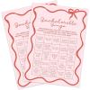 imageDEEKA 30 PCS Bridal Shower Games Card for 30 Guests Pink Wavy Border Ribbon Bow Funny Wedding Bachelorette Party Games for Reception Would She RatherPink