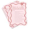 imageDEEKA 30 PCS Bridal Shower Games Card for 30 Guests Pink Wavy Border Ribbon Bow Funny Wedding Bachelorette Party Games for Reception Would She RatherPink