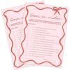 imageDEEKA 30 PCS Bridal Shower Games Card for 30 Guests Pink Wavy Border Ribbon Bow Funny Wedding Bachelorette Party Games for Reception Would She RatherPink