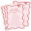 imageDEEKA 30 PCS Bridal Shower Games Card for 30 Guests Pink Wavy Border Ribbon Bow Funny Wedding Bachelorette Party Games for Reception Would She RatherPink