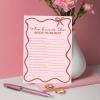 imageDEEKA 30 PCS Bridal Shower Games Card for 30 Guests Pink Wavy Border Ribbon Bow Funny Wedding Bachelorette Party Games for Reception Would She RatherPink