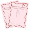 imageDEEKA 30 PCS Bridal Shower Games Card for 30 Guests Pink Wavy Border Ribbon Bow Funny Wedding Bachelorette Party Games for Reception Would She RatherPink