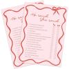 imageDEEKA 30 PCS Bridal Shower Games Card for 30 Guests Pink Wavy Border Ribbon Bow Funny Wedding Bachelorette Party Games for Reception Would She RatherPink