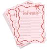 imageDEEKA 30 PCS Bridal Shower Games Card for 30 Guests Pink Wavy Border Ribbon Bow Funny Wedding Bachelorette Party Games for Reception Would She RatherPink