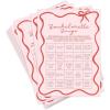 imageDEEKA 30 PCS Bridal Shower Games Card for 30 Guests Pink Wavy Border Ribbon Bow Funny Wedding Bachelorette Party Games for Reception Would She RatherPink