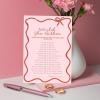 imageDEEKA 30 PCS Bridal Shower Games Card for 30 Guests Pink Wavy Border Ribbon Bow Funny Wedding Bachelorette Party Games for Reception Would She RatherPink