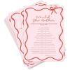 imageDEEKA 30 PCS Bridal Shower Games Card for 30 Guests Pink Wavy Border Ribbon Bow Funny Wedding Bachelorette Party Games for Reception Would She RatherPink