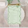 imageDEEKA 30 PCS Bridal Shower Games Card for 30 Guests Pink Wavy Border Ribbon Bow Funny Wedding Bachelorette Party Games for Reception Would She RatherSage Green